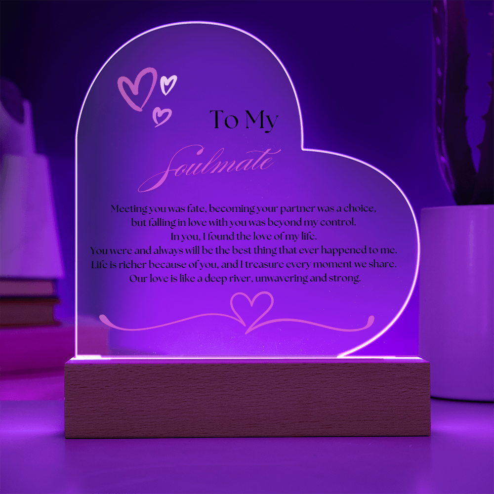Soulmate LED Acrylic Heart with Paper Flowers