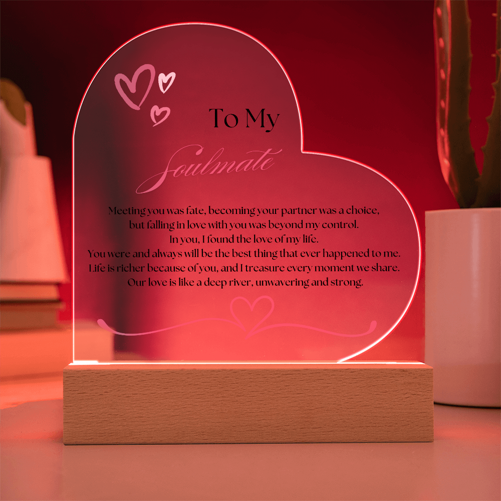 Soulmate LED Acrylic Heart with Paper Flowers