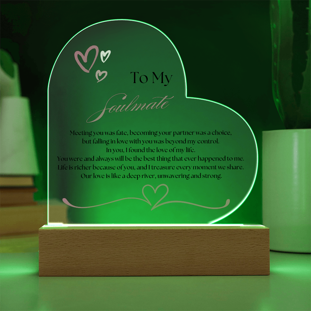 Soulmate LED Acrylic Heart with Paper Flowers