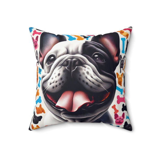 French Bulldog Polyester Square Pillow